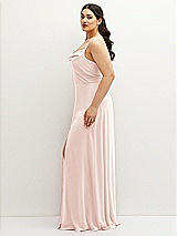 Side View Thumbnail - Blush Soft Cowl-Neck A-Line Maxi Dress with Adjustable Straps
