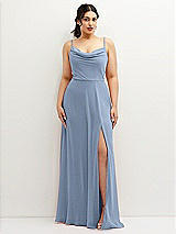 Front View Thumbnail - Cloudy Soft Cowl-Neck A-Line Maxi Dress with Adjustable Straps