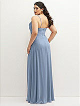 Rear View Thumbnail - Cloudy Soft Cowl-Neck A-Line Maxi Dress with Adjustable Straps