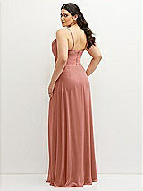 Rear View Thumbnail - Desert Rose Soft Cowl-Neck A-Line Maxi Dress with Adjustable Straps