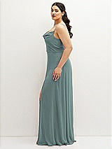 Side View Thumbnail - Icelandic Soft Cowl-Neck A-Line Maxi Dress with Adjustable Straps