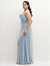 Side View Thumbnail - Mist Soft Cowl-Neck A-Line Maxi Dress with Adjustable Straps