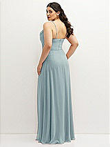 Rear View Thumbnail - Morning Sky Soft Cowl-Neck A-Line Maxi Dress with Adjustable Straps