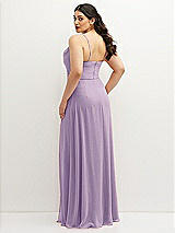 Rear View Thumbnail - Pale Purple Soft Cowl-Neck A-Line Maxi Dress with Adjustable Straps