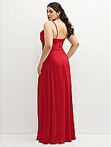 Rear View Thumbnail - Parisian Red Soft Cowl-Neck A-Line Maxi Dress with Adjustable Straps