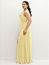Side View Thumbnail - Pale Yellow Soft Cowl-Neck A-Line Maxi Dress with Adjustable Straps