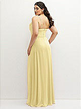 Rear View Thumbnail - Pale Yellow Soft Cowl-Neck A-Line Maxi Dress with Adjustable Straps