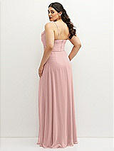 Rear View Thumbnail - Rose - PANTONE Rose Quartz Soft Cowl-Neck A-Line Maxi Dress with Adjustable Straps