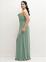 Side View Thumbnail - Seagrass Soft Cowl-Neck A-Line Maxi Dress with Adjustable Straps