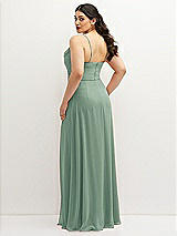 Rear View Thumbnail - Seagrass Soft Cowl-Neck A-Line Maxi Dress with Adjustable Straps
