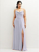 Front View Thumbnail - Silver Dove Soft Cowl-Neck A-Line Maxi Dress with Adjustable Straps