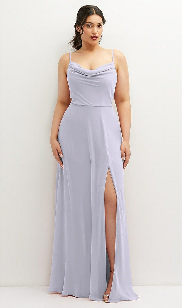 Front View - Silver Dove Soft Cowl-Neck A-Line Maxi Dress with Adjustable Straps