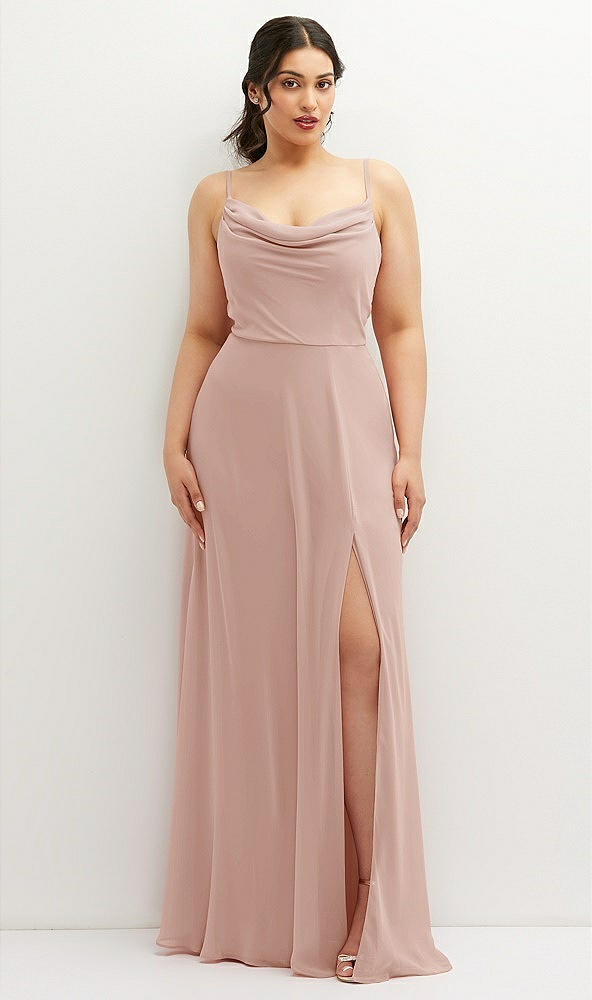 Front View - Toasted Sugar Soft Cowl-Neck A-Line Maxi Dress with Adjustable Straps