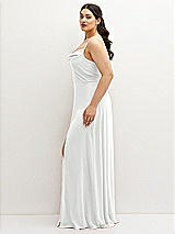 Side View Thumbnail - White Soft Cowl-Neck A-Line Maxi Dress with Adjustable Straps
