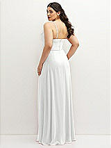 Rear View Thumbnail - White Soft Cowl-Neck A-Line Maxi Dress with Adjustable Straps