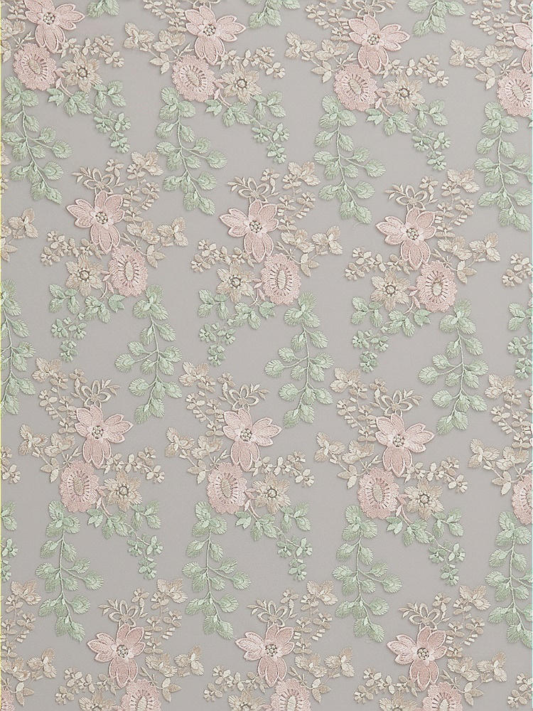 Front View - Cashmere Gray Ivy Fleur Embroidery Fabric by the Yard