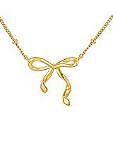 Front View Thumbnail - Gold Gold Bow Necklace - 20 inch