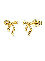 Front View Thumbnail - Gold Gold Mini Bow Stud Earrings