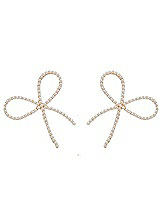 Front View Thumbnail - Natural Pearl Bow Statement Earrings