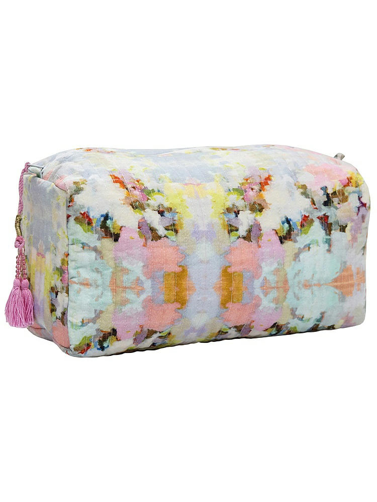 Front View - Neutral Brooks Avenue Large Cosmetic Bag