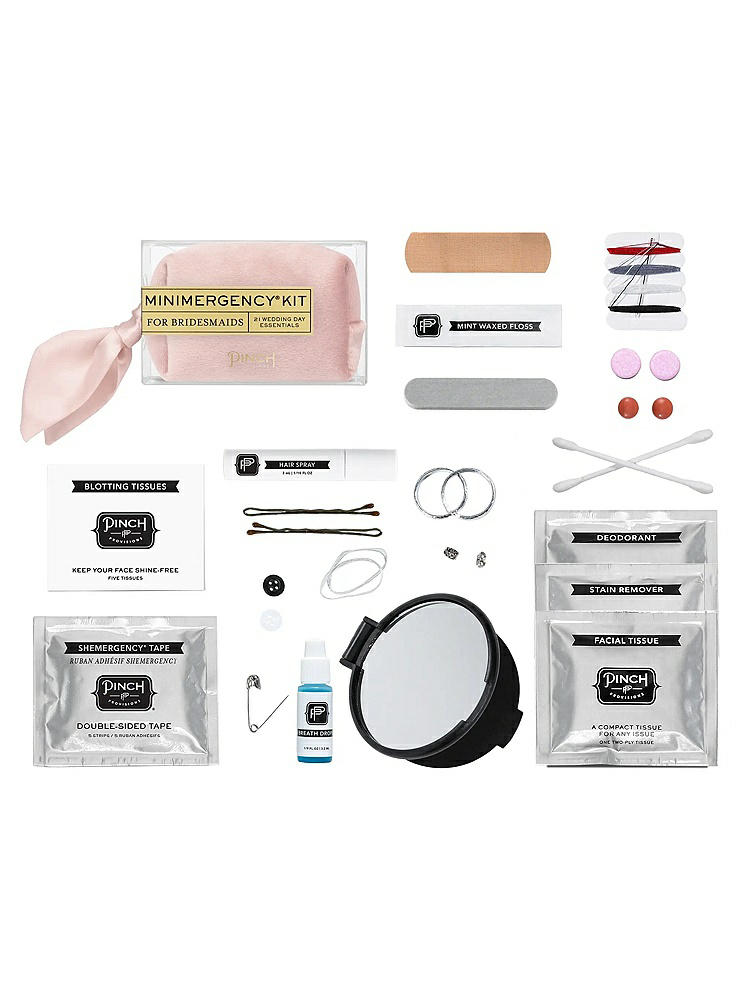 Back View - Blush Velvet Minimergency Kit for Bridesmaids