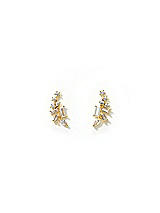 Front View Thumbnail - Gold Cubic Zirconia Gold Climber Earrings