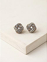 Front View Thumbnail - White Crystal Knot Stud Earrings