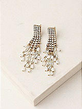 Front View Thumbnail - White Waterfall Drop Crystal Earrings