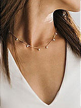Front View Thumbnail - Natural Pearl Dotted Gold Necklace