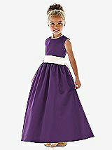 Front View Thumbnail - Majestic & Ivory Flower Girl Dress FL4021