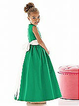 Rear View Thumbnail - Pantone Emerald & Ivory Flower Girl Dress FL4021