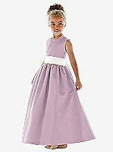 Front View Thumbnail - Suede Rose & Ivory Flower Girl Dress FL4021