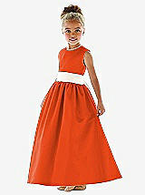 Front View Thumbnail - Tangerine Tango & Ivory Flower Girl Dress FL4021