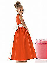 Rear View Thumbnail - Tangerine Tango & Ivory Flower Girl Dress FL4021