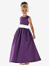 Front View Thumbnail - African Violet & Ivory Flower Girl Dress FL4021