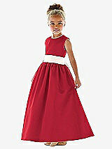 Front View Thumbnail - Flame & Ivory Flower Girl Dress FL4021