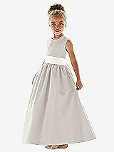 Front View Thumbnail - Oyster & Ivory Flower Girl Dress FL4021