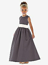 Front View Thumbnail - Stormy & Ivory Flower Girl Dress FL4021