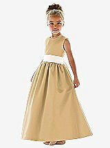 Front View Thumbnail - Venetian Gold & Ivory Flower Girl Dress FL4021