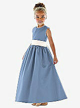Front View Thumbnail - Windsor Blue & Ivory Flower Girl Dress FL4021