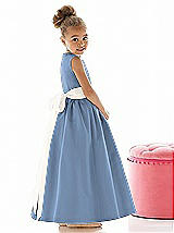Rear View Thumbnail - Windsor Blue & Ivory Flower Girl Dress FL4021