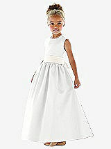 Front View Thumbnail - White & Ivory Flower Girl Dress FL4021