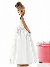 Rear View Thumbnail - White & Ivory Flower Girl Dress FL4021