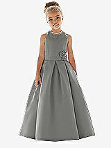 Front View Thumbnail - Charcoal Gray Flower Girl Dress FL4022