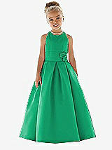 Front View Thumbnail - Pantone Emerald Flower Girl Dress FL4022