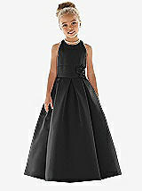 Front View Thumbnail - Black Flower Girl Dress FL4022