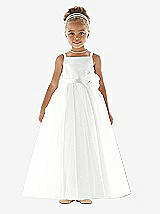 Front View Thumbnail - White Flower Girl Dress FL4020