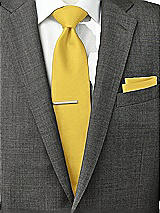 Rear View Thumbnail - Daffodil Peau de Soie Pocket Squares by After Six