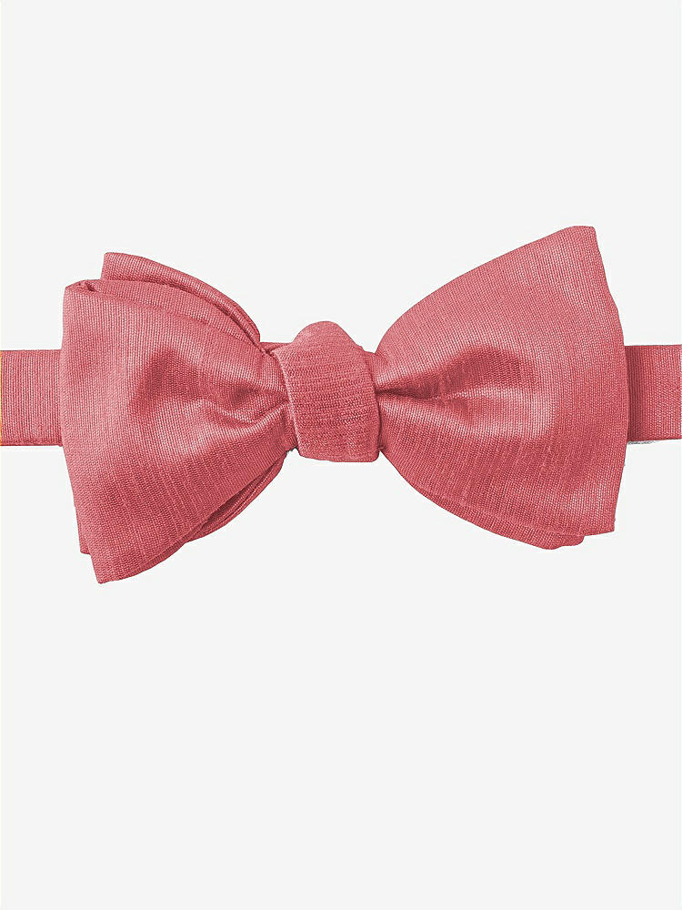 Front View - Candy Coral Dupioni Bow Ties by After Six