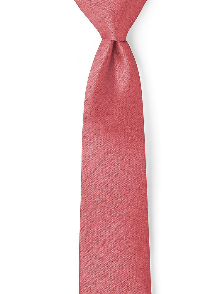 Front View - Candy Coral Dupioni Neckties by After Six